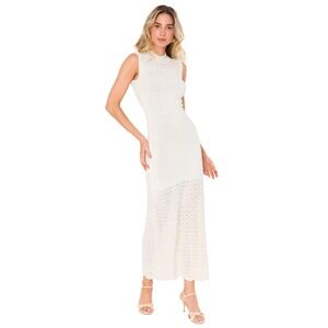 NEW Capittana Nessa XS/S Dress Ivory White Knit Cover-Up Maxi Crochet Sleeveless